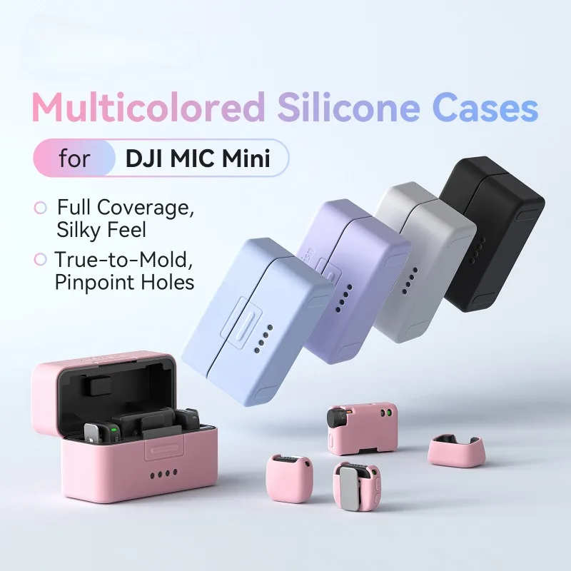 Para DJI Mic Mini funda protectora de silicona piel de goma cubierta multicolor micrófono inalámbrico funda protectora a prueba de arañazos