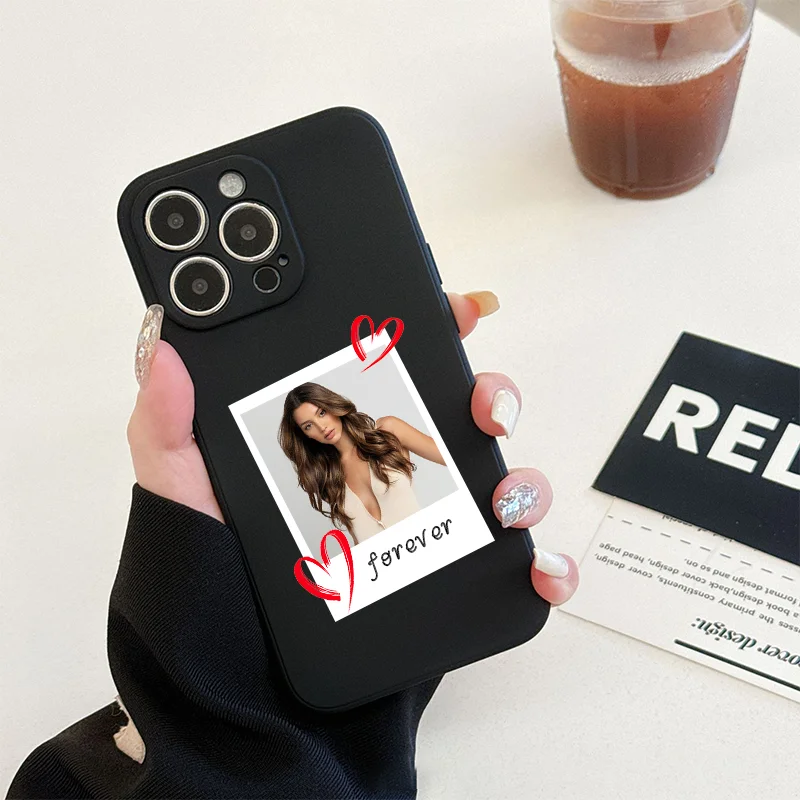 DIY pareja foto personalizada TPU funda suave para iPhone 16 15 14 13 12 11Pro Max Mini SE 2020 2022 XS XR 6 6s 7 8 Plus contraportada - imagen 2