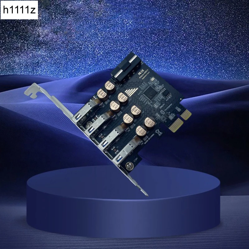 Nueva tarjeta de expansión PCIE USB 3,2, Chip NEC elevador, 4 puertos USB 3,2, controlador de 5Gbps, adaptador HUB USB con fuente de alimentación de 4 pines para escritorio