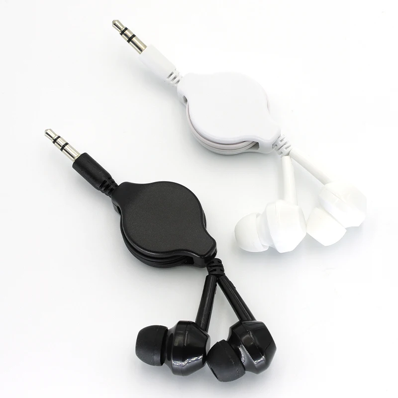 Auricular intrauditivo con Cable retráctil portátil de 3,5mm, auricular con Cable extensible, adecuado para teléfonos Apple/Android y MP3 - imagen 2
