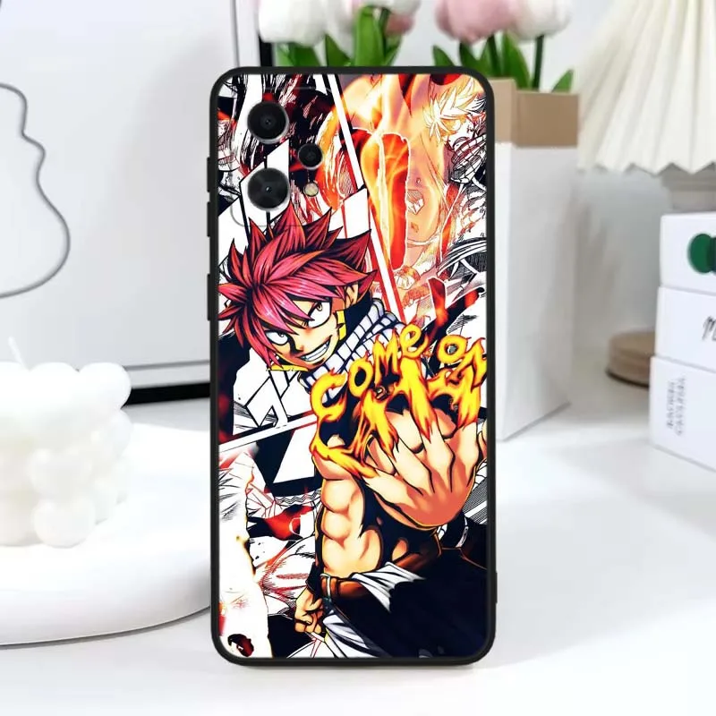 Funda de Anime Fairy Tail para OPPO Realme X7 GT2 GT C67 C55 C53 9 8 12 11 10 Neo Master Plus Pro funda de teléfono negra - imagen 3