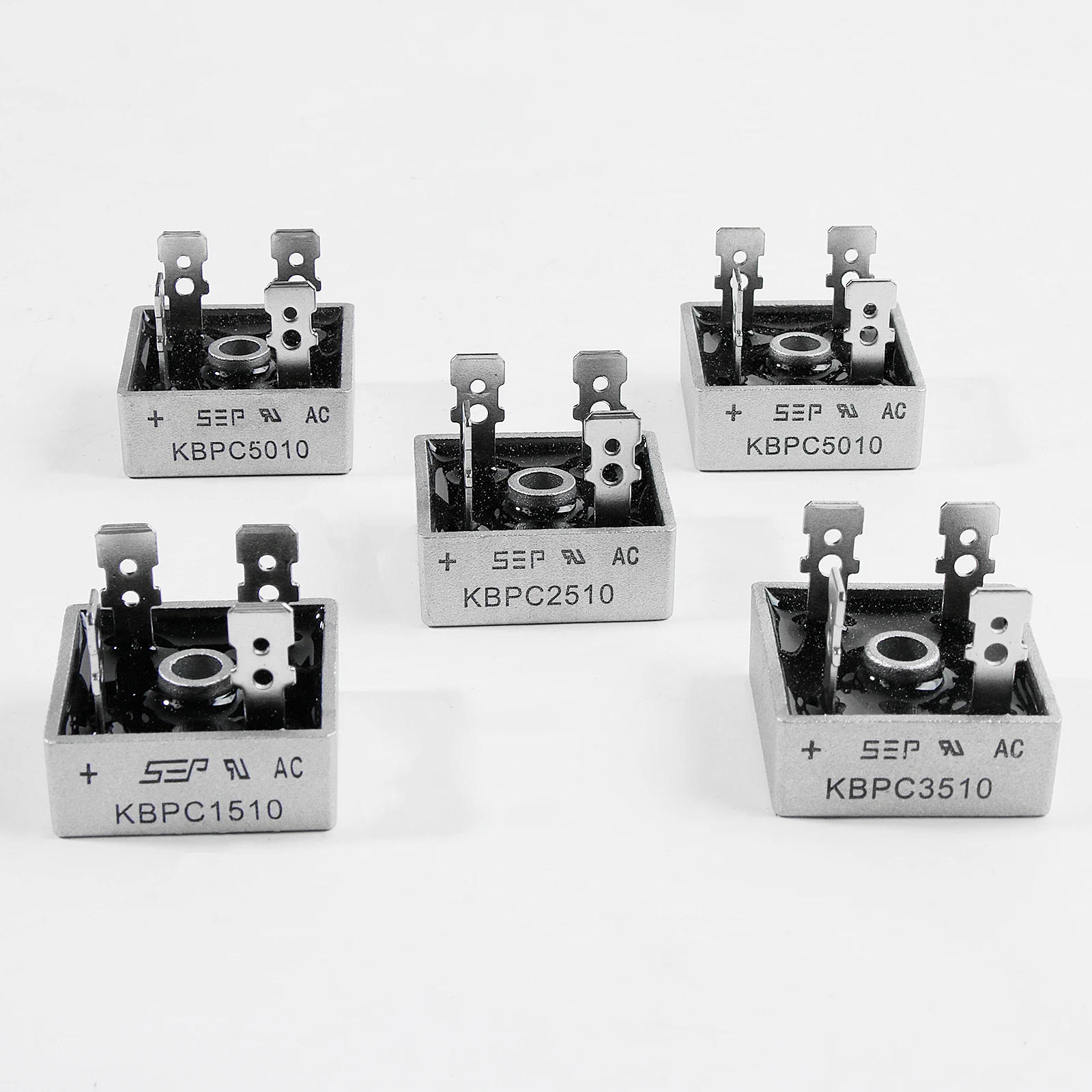 Rectificador de puente de diodo, 2 piezas, KBPC5010, KBPC1510, KBPC2510, KBPC3510, 50A, 1000v, componentes electrónicos monofásicos - imagen 3