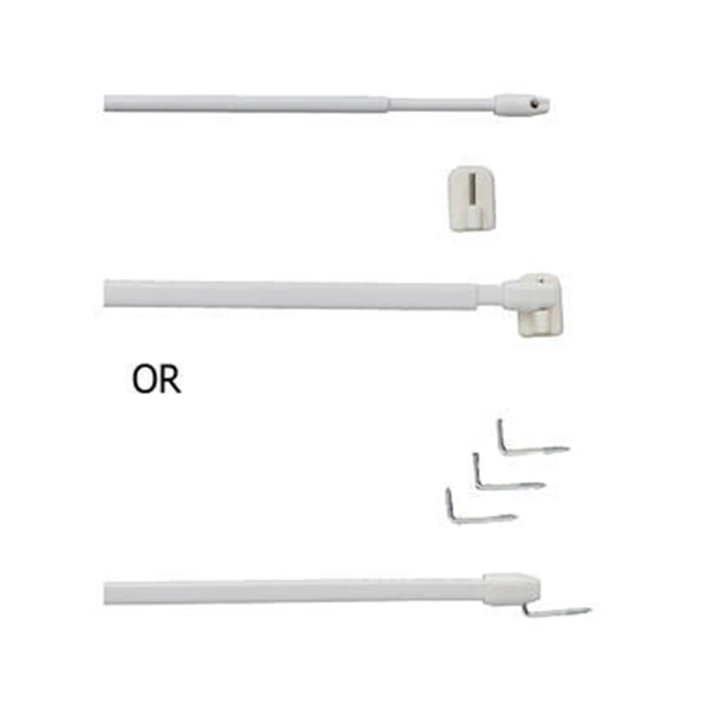 Barra telescópica para cortina de 2 piezas, poste de soporte de armario sin perforación, varillas colgantes autoadhesivas para el hogar - imagen 2