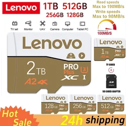 Tarjeta SD Original Lenovo 2TB 128GB Clase 10 V60 tarjeta TF 1TB Mini tarjeta de memoria 512GB 256GB A2 U3 Micro tarjeta 2TB tarjeta TF de alta velocidad