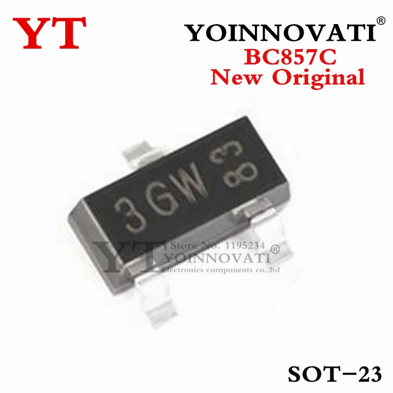 3000 piezas nuevo Original BC857C SOT-23 3GW