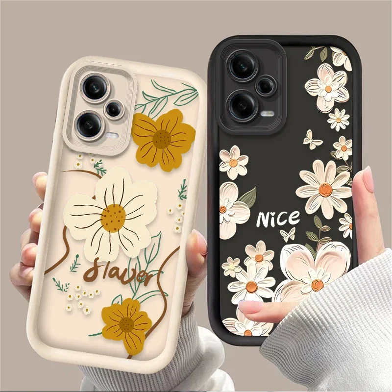 Hermosa funda de silicona con flores de dibujos animados para Xiaomi Redmi Note 13 12 11 Pro Plus 4G 5G 12S 11S 10S 10 9 9S Redmi 14C 13C 12C A3 12 - imagen 2