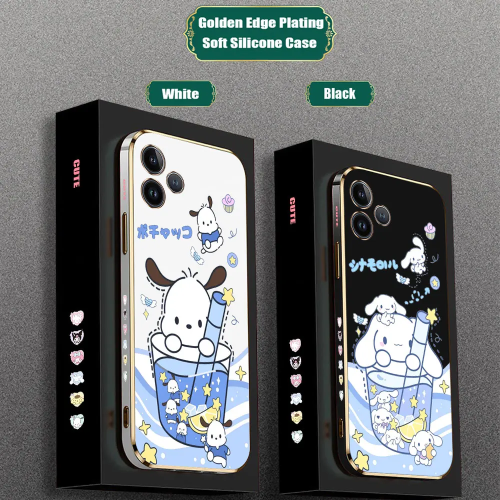 Funda de dibujos animados Pochacco Cinnamoroll para infinix Hot 30I 30 20 20S 20I 12 12I 11 11S 10 10S 10I 9 8 Play Pro Nfc, cubierta chapada