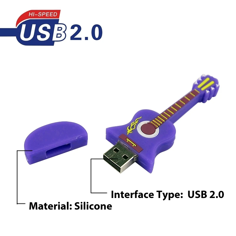 Cartoon Cle Usb Pendrive guitarra Piano acordeón USB Flash Drive 128GB 64GB 32GB 16GB 8GB 4GB USB 2,0 Memoria Stick Pen Drive - imagen 3