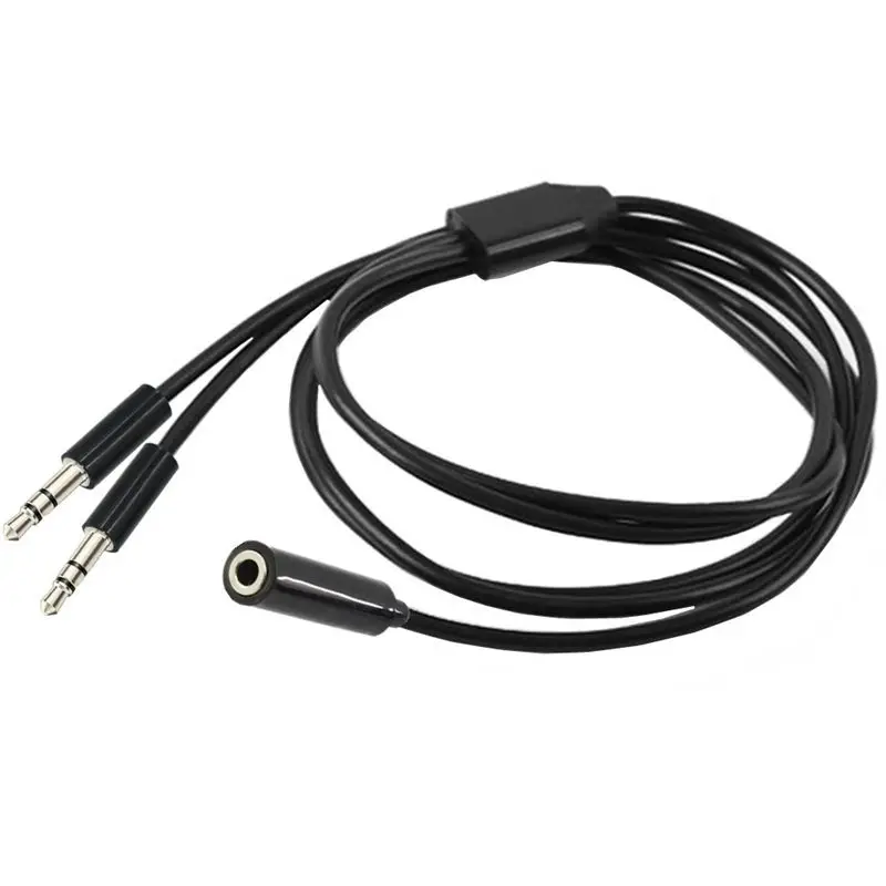 Cable de audio 1/2 de 80 cm, 3 polos de 3,5 mm, cable de conexión de audio de una hembra a dos machos, cable de audio auxiliar para automóvil 1/2 - imagen 3