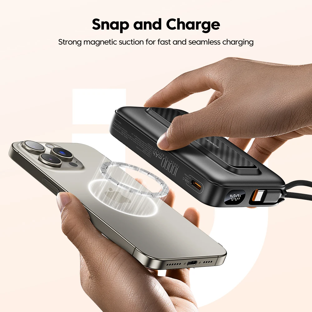 Toocki 10000mAh Powerbank magnético con Cable tipo C 22,5 W carga rápida pantalla LED banco de energía para iPhone 14 15 16 Samsung S23 - imagen 2