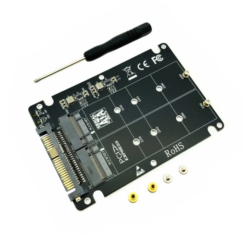 2 en 1 M.2 NVMe SATA-Bus NGFF SSD a PCI-e U.2 SFF-8639 PCIe M2 adaptador M.2 SSD a U.2 adaptador convertidor para computadora de escritorio PC - imagen 2
