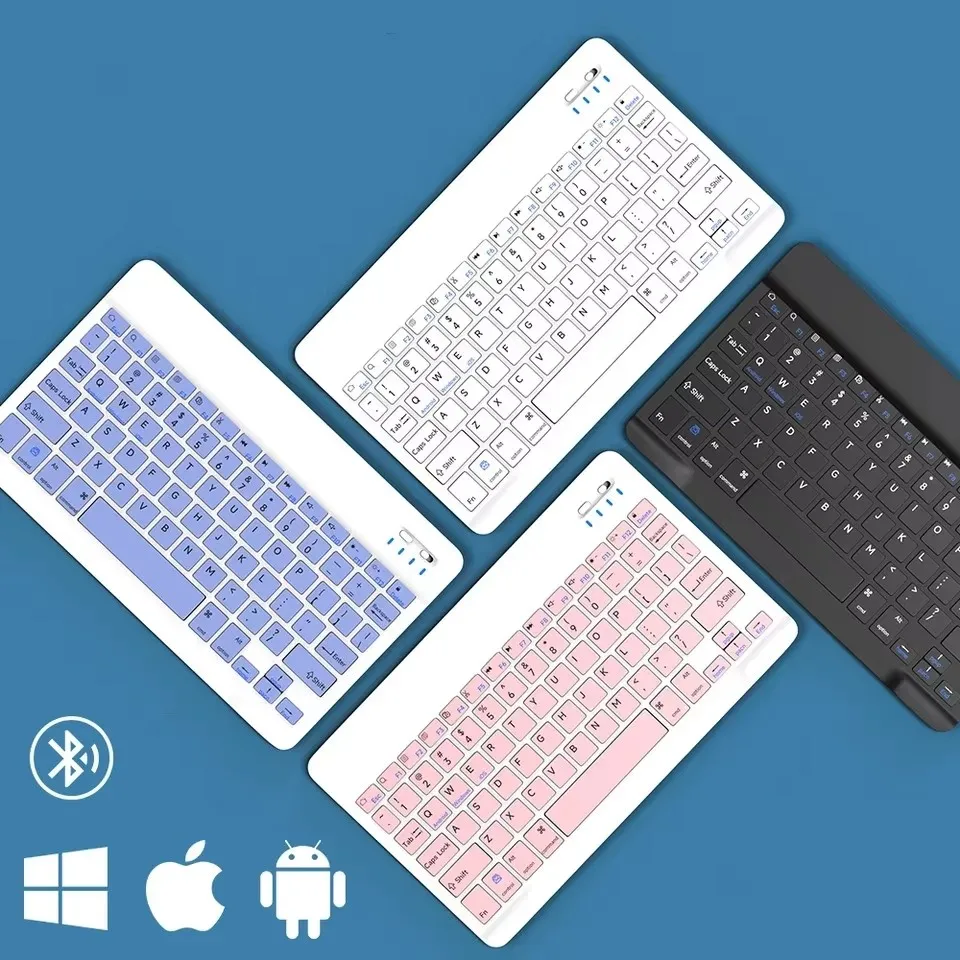 Teclado inalámbrico ultradelgado Mini teclado recargable compatible con Bluetooth de 78 teclas para Android IOS Windows para PC iPad Tablet - imagen 2