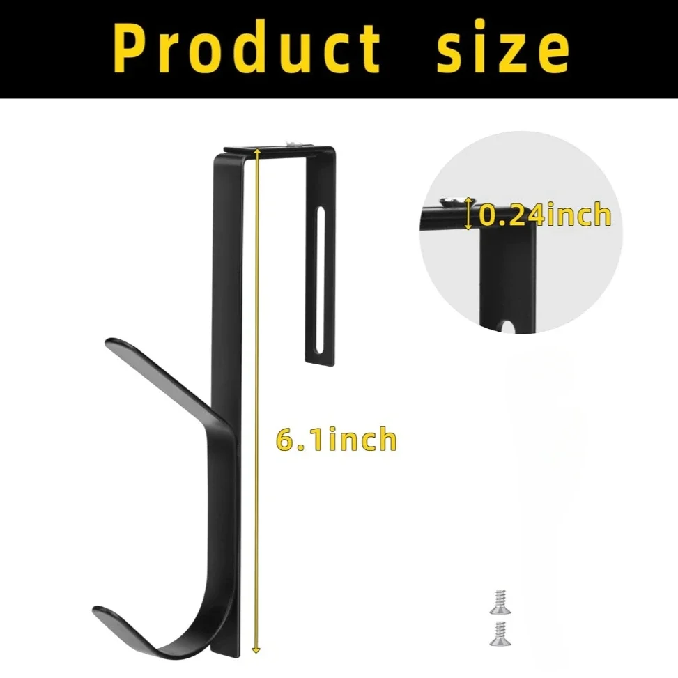 Ganchos para abrigos dobles ajustables de metal resistente sobre el panel, ganchos para cubículo de montaje en pared para paneles de 1,35-3,5 pulgadas (paquete de 2) - imagen 2