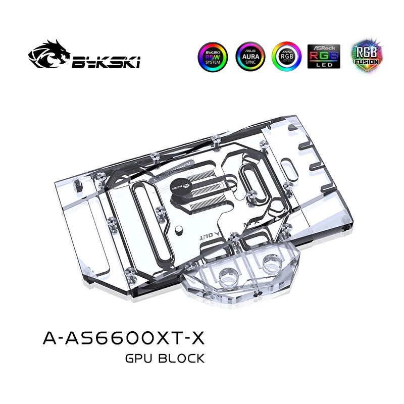 Bykski-bloque de agua GPU para ASUS ROG Strix/ DUAL Radeon RX6600XT O8G OC Edition Card/radiador de refrigeración de cobre RGB / A-AS6600XT-X - imagen 5