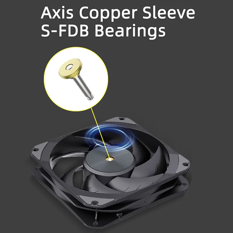 TEUCER T20 ventilador de refrigeración de PC 120mm 4PIN velocidad de rodamiento silencioso 2500RPM 7 piezas aspas de ventilador ventilador de refrigeración de CPU de ordenador alto volumen de aire - imagen 5