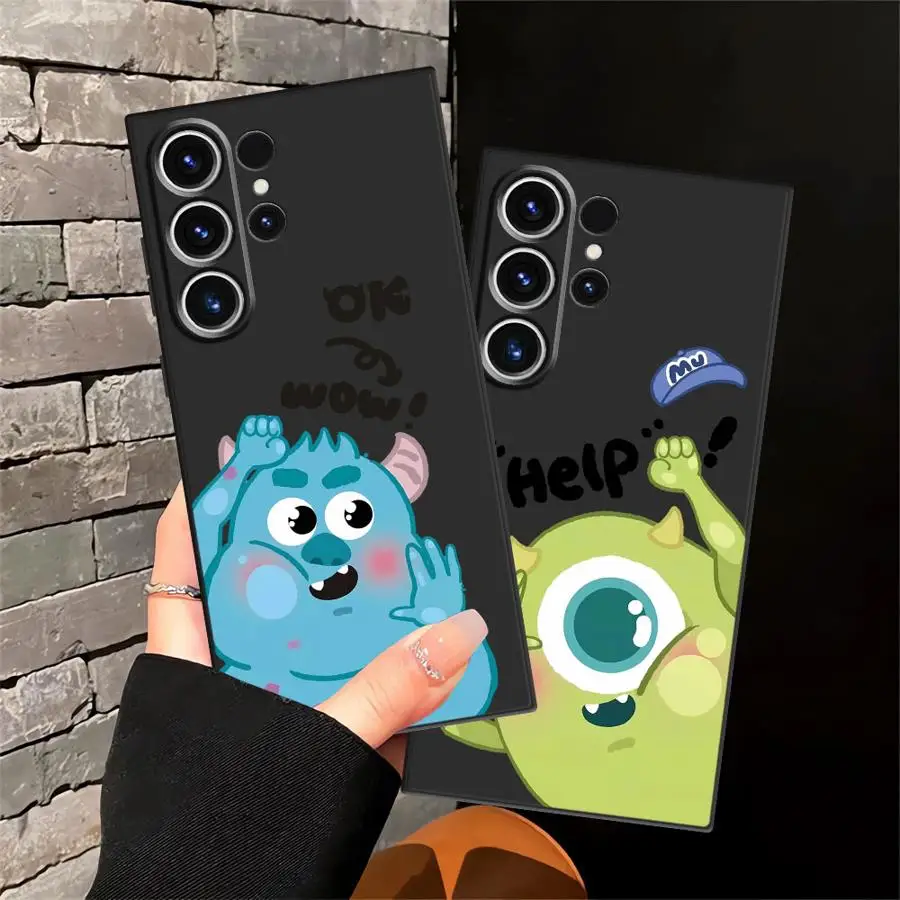 Funda de teléfono suave negra con dibujos de Disney Monsters Inc para Samsung Galaxy S25 Edge S23 Ultra S24 Plus S21 FE S20 - imagen 4
