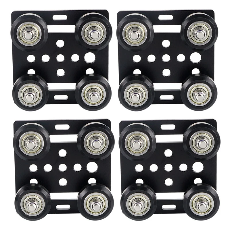 Polea de perfil de aluminio estándar europeo, accesorios para impresora 3D, ranura en V, placa de pórtico de construcción, 4X