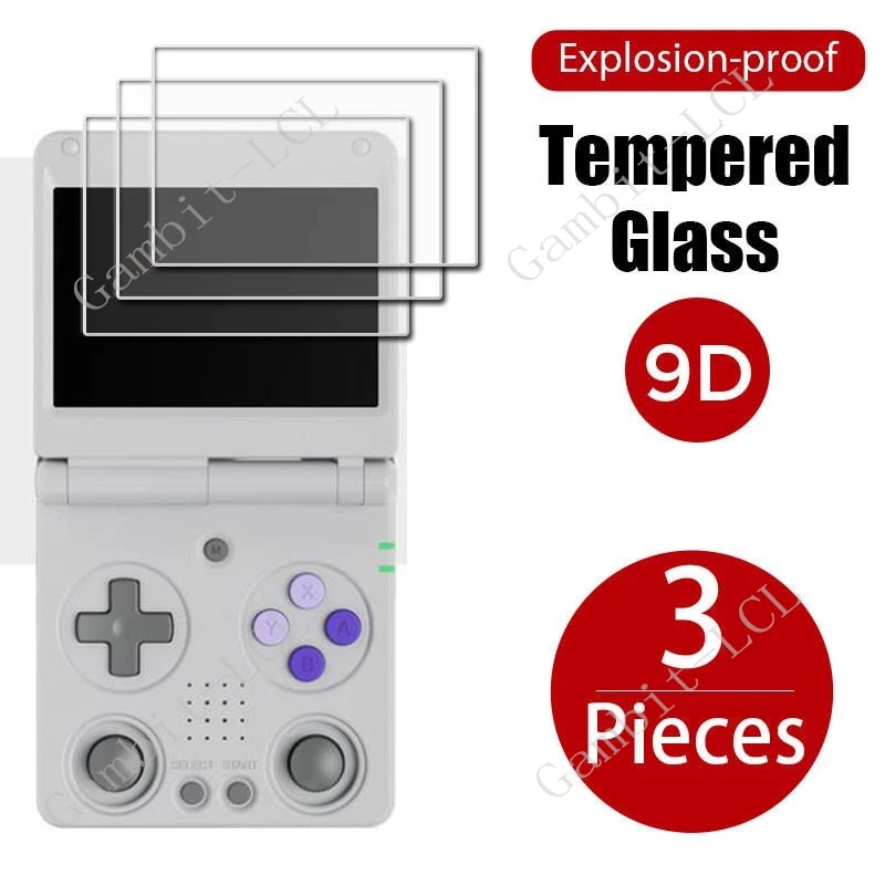 3 uds 9H HD vidrio templado para ANBERNIC RG34XX SP 3,5 pulgadas GameHero ON RG34XXSP reproductor juegos película protectora de pantalla