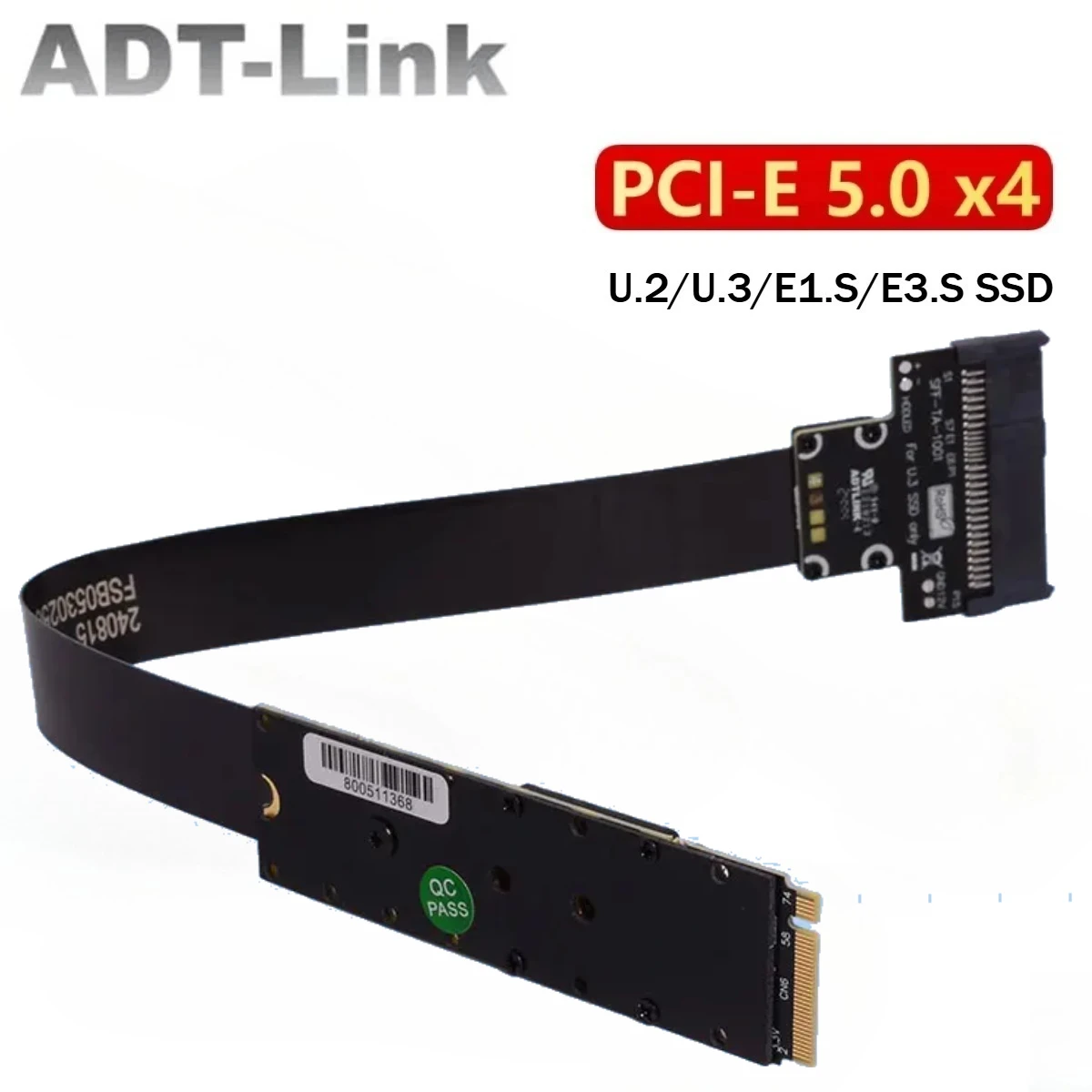 Marca ADT PCI-E 5,0 M.2 NVME a U.2/U.3 E1.S E3.S Cable elevador SSD M.2 NVMe extensión de ranuras NVME 2230-2280 unidad de estado sólido Gen5 - imagen 3