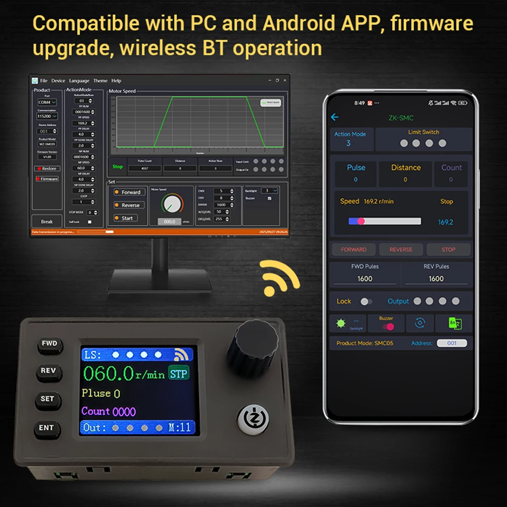 Servomotor paso a paso de 12-24V, controlador de frecuencia de pulso con Control de velocidad hacia adelante/atrás, 20 modos deportivos, actualización remota de Firmware - imagen 4