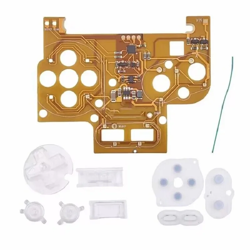 Reemplazo de botón de Color Gameboy, kit de luz trasera LED para GBC, montaje de luz de botón LED, botón de cambio de Color