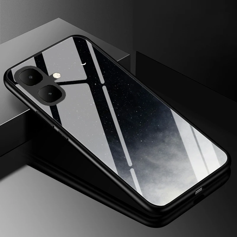 Funda de teléfono de vidrio templado para Infinix Smart 10 plus, funda trasera de PC dura de lujo para Infinix Hot 60 Pro Plus 4G 60i Coque - imagen 4