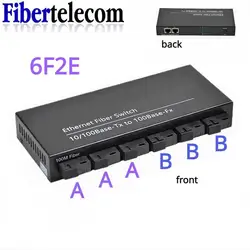 Conmutador Fibra Óptica 10/100 – 2 Puertos RJ45 y 6 SC