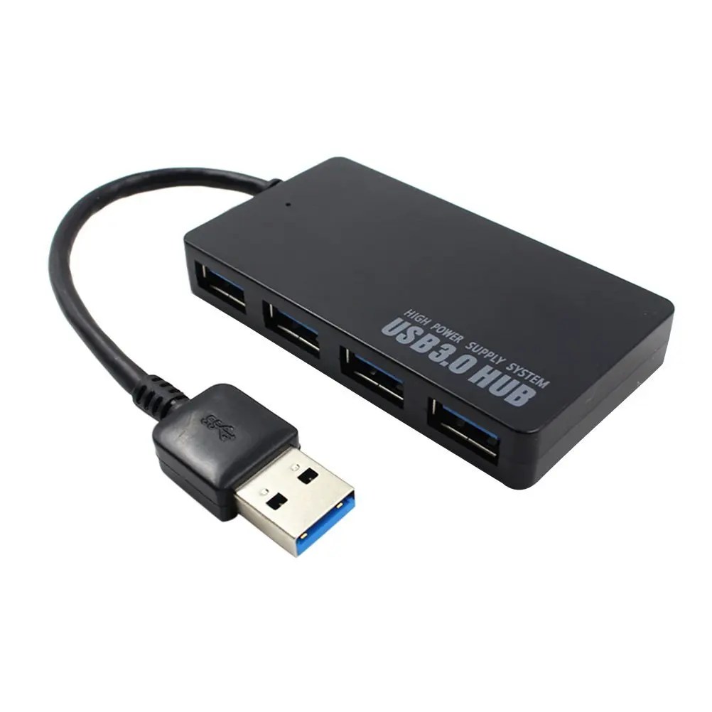 Hub USB portátil compacto 4 puertos USB 3.0 Hub Splitter Adaptador 5Gbps para Mac Laptop Notebook PC Escritorio Negro - imagen 2