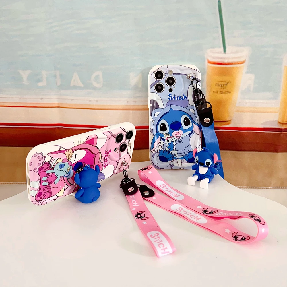 Para iPhone 16 15 14 13 12 11 Pro Xs Max Xs XR 7 8 6 Plus e SE 2020 2022 funda ondulada con chupete con cuerda de soporte - imagen 4