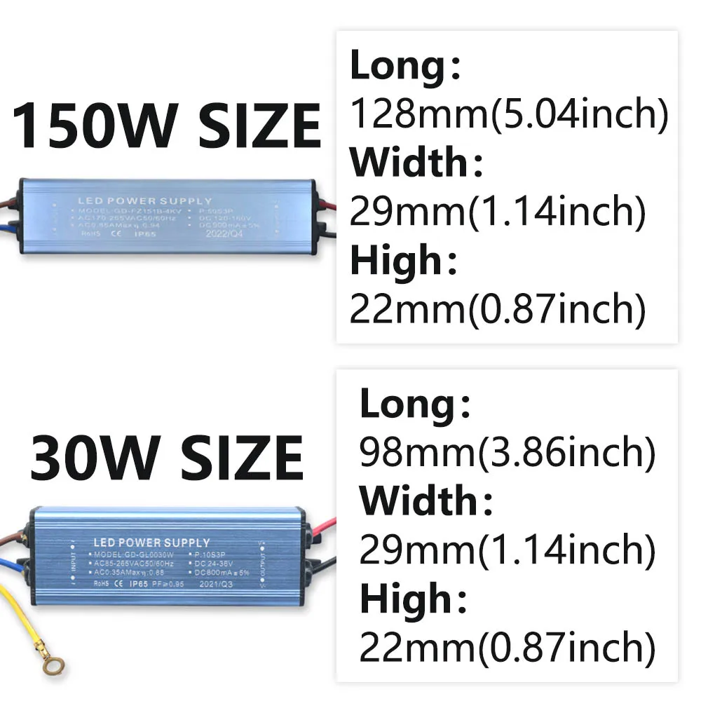 Controlador LED de 30W 50W 100W 150W 300mA 600mA 900mA para fuente de alimentación LED transformadores de iluminación de Control de voltaje de corriente constante - imagen 5