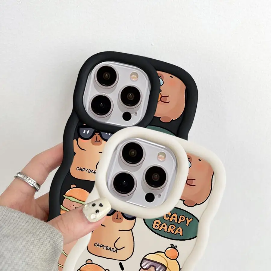 Soft TPU Case for iPhone 8 12 15 16 Plus 16e 13 12 11 Pro 16 15 14 Pro Max XS Max 7 Capybara Pattern  - imagen 5