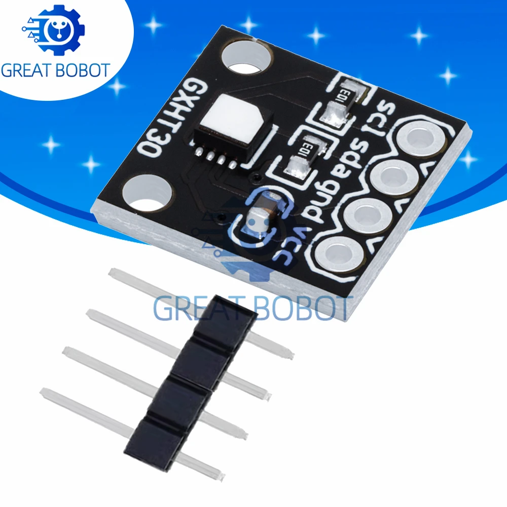 Módulo sensor de temperatura y humedad GXHT30: interfaz IIC(I2C), ruptura de microcontrolador, compatible con SHT31/SHT30 para Arduino
