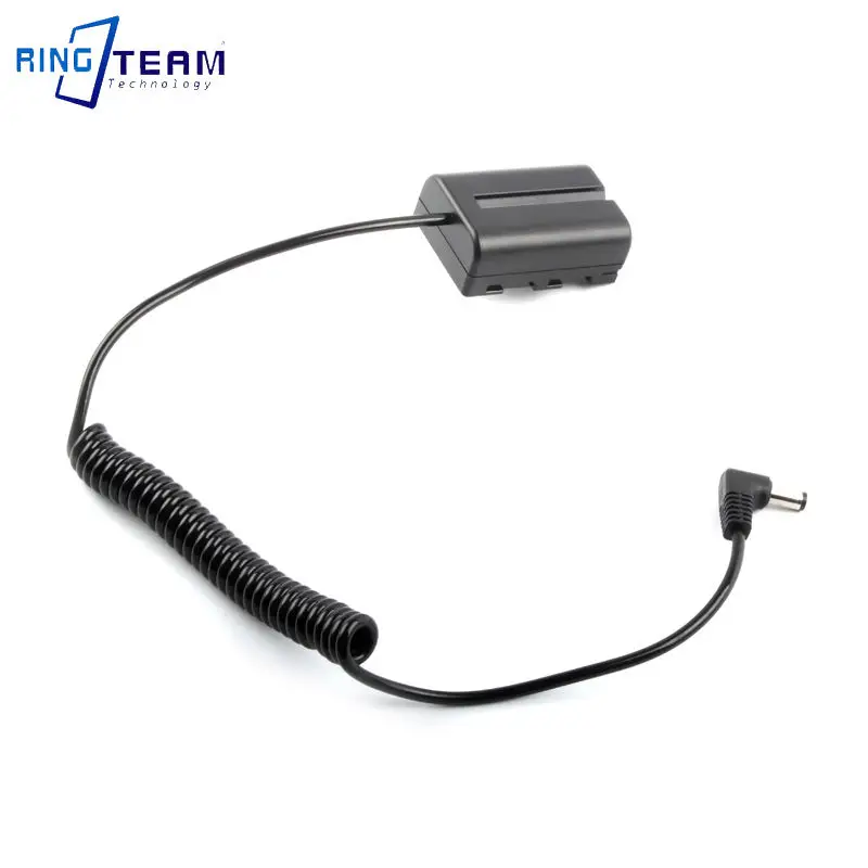 Cable en espiral de alimentación externa de 5,5x2,1mm/5,5x2,5mm, acoplador de NP-FM500H, potencia estable para Sony DSLR A200 A300 A450 A580 850 560