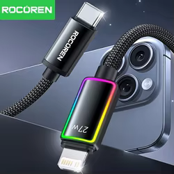 Rocoren Cable USB-C a Lightning PD 27 W para iPhone y iPad