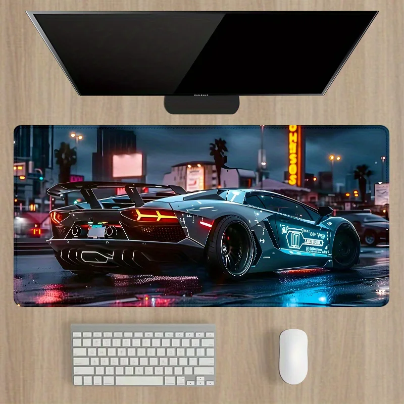 Alfombrilla de ratón grande para juegos, alfombrilla de escritorio antideslizante para coche deportivo, alfombrilla para ordenador de oficina, teclado, accesorios de mesa, regalo para jugadores - imagen 2