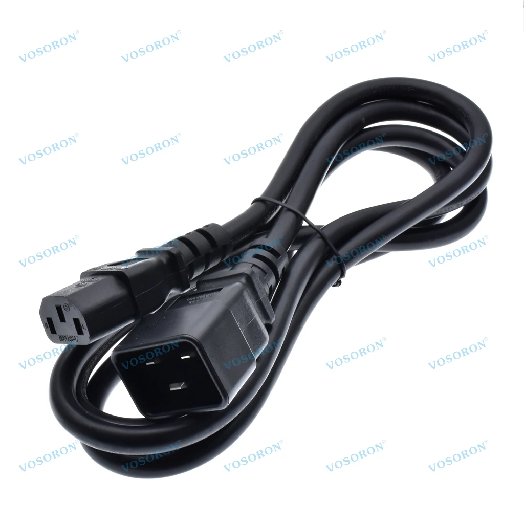 Cable de alimentación de distribución PDU IEC C20 a C13 UPS, cable de extensión de 10A a 16A 3G1.5 H05VV-F calibre de cable 180cm - imagen 2