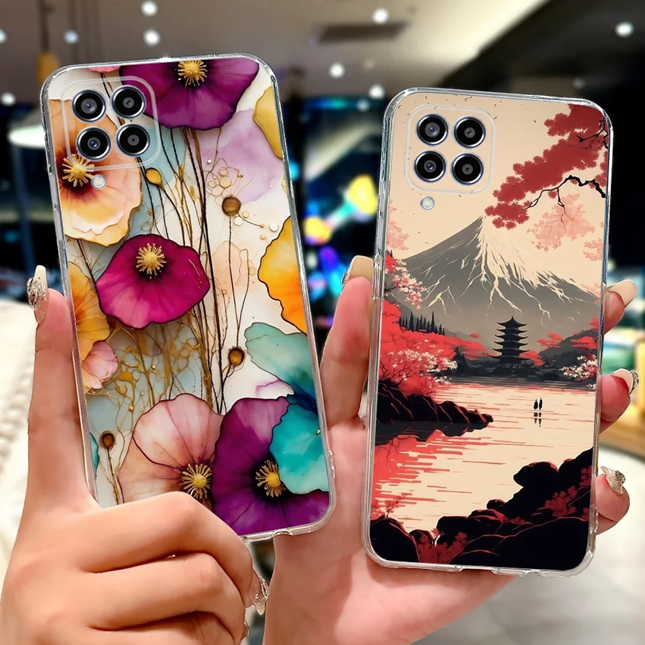 Para Samsung Galaxy M33 M53 funda SM-M336B SM-M536B funda pintada de flores coloridas funda de silicona suave para Samsung M33 M 53 5G bolsas - imagen 3