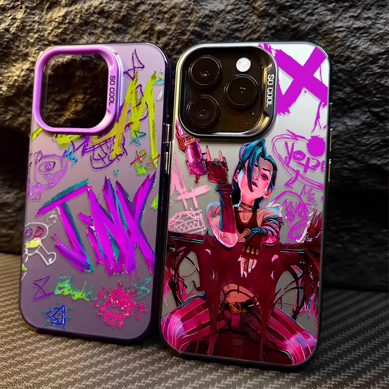Anime Arcanes Graffiti j-jinxs para iPhone 16 15 14 13 12 11 Pro Max XS Max 7 8 Plus funda de teléfono a prueba de golpes funda mate de silicona