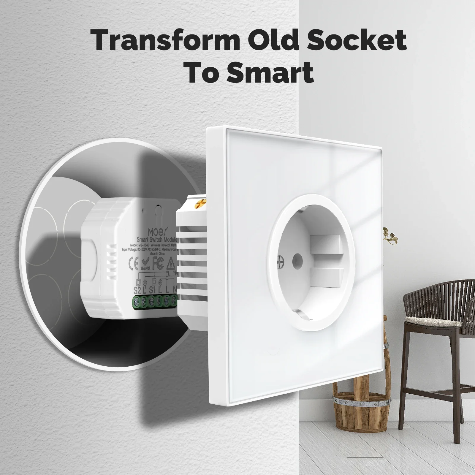 MOES Matter-Módulo de interruptor WiFi Tuya, relé de automatización inteligente de 2 entradas, temporizador, aplicación remota, Control, funciona con Alexa, Google Home, Apple - imagen 3