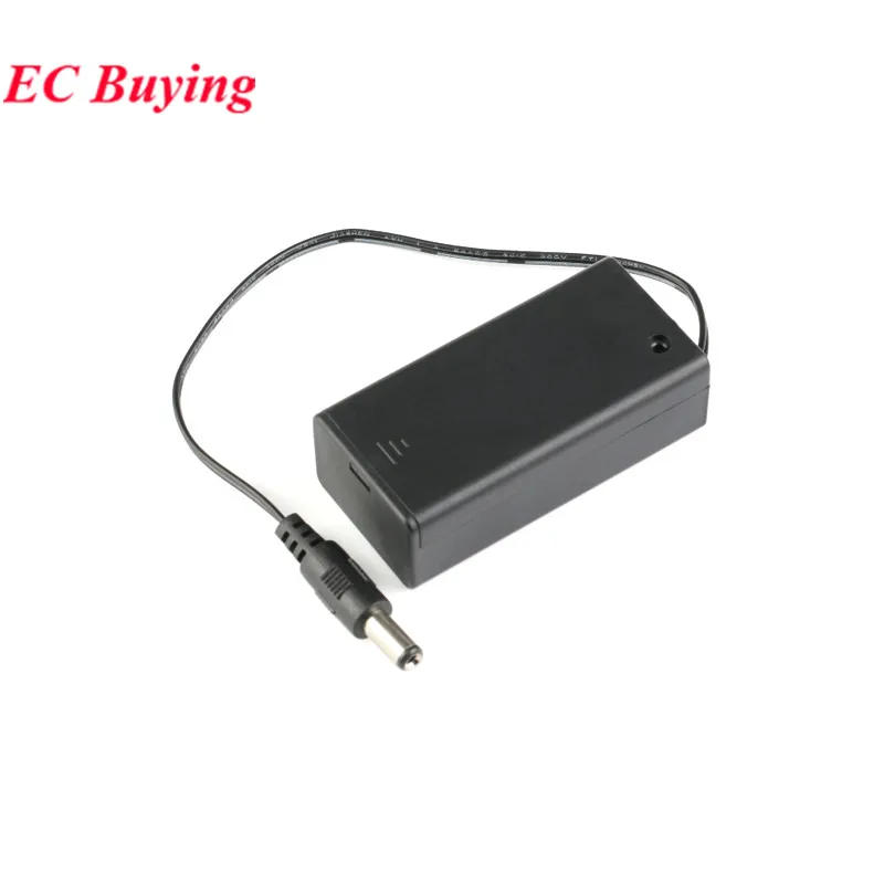 Caja de soporte de batería de 9V 6F22, caja de cable con enchufe de CC, caja de cubierta de interruptor de encendido/apagado - imagen 4