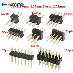 10 Uds 1,0mm 1,27mm 2,0mm 2,54mm cabezal de Pin doble fila macho 1/2 ~ 40P conector de placa PCB separable tira Pinheader 1*2/2P 4P 6-40p