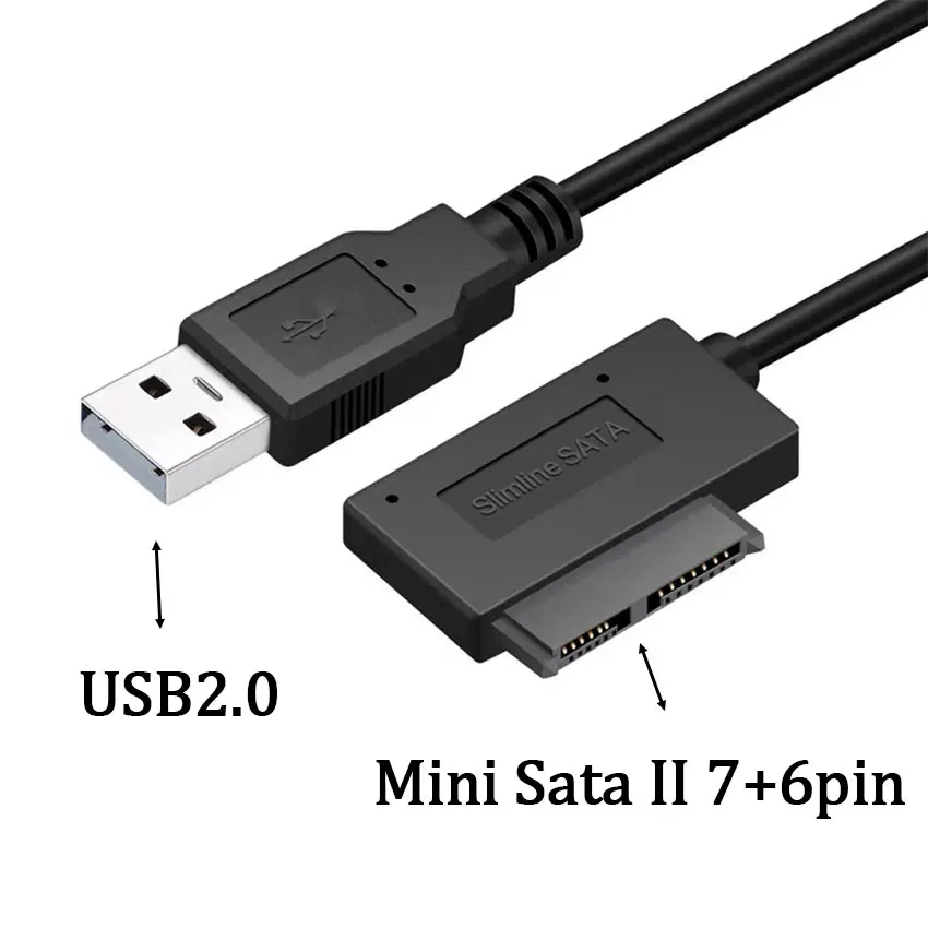 1 Uds Sata a USB 2,0 7 + 6PIN 13Pin Cable convertidor adaptador transferencia de datos rápida para ordenador portátil unidad óptica CD/DVD ROM unidad delgada - imagen 5