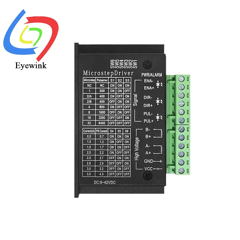 Controlador de Motor paso a paso TB6600 23 Nema 34 42/57/86 Nema17 4A DC9-40V Módulo controlador de Motor de 1 eje para máquina de grabado CNC