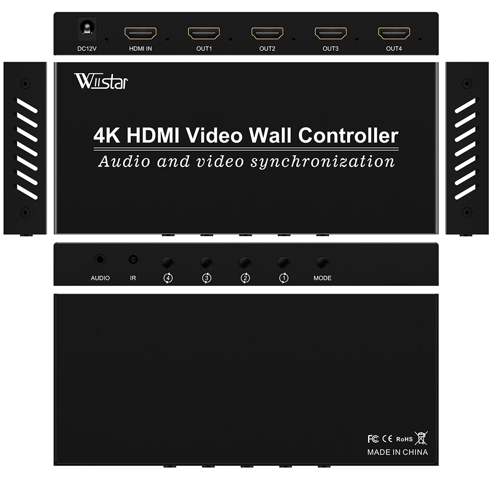 Controlador de pared de vídeo HDMI 4K, procesador de pared de vídeo HDMI 1x4 1X2 1X4 1X3 2X1 3x1 4X1, empalmador de procesador de pantalla multivideo - imagen 2