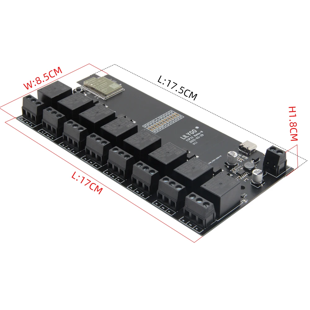 LILYGO ®   Módulo de relé t-relé ESP32 de 5V, 8 canales con aislamiento de optoacoplador, placa de desarrollo inalámbrica, WIFI, Bluetooth para Arduino - imagen 4
