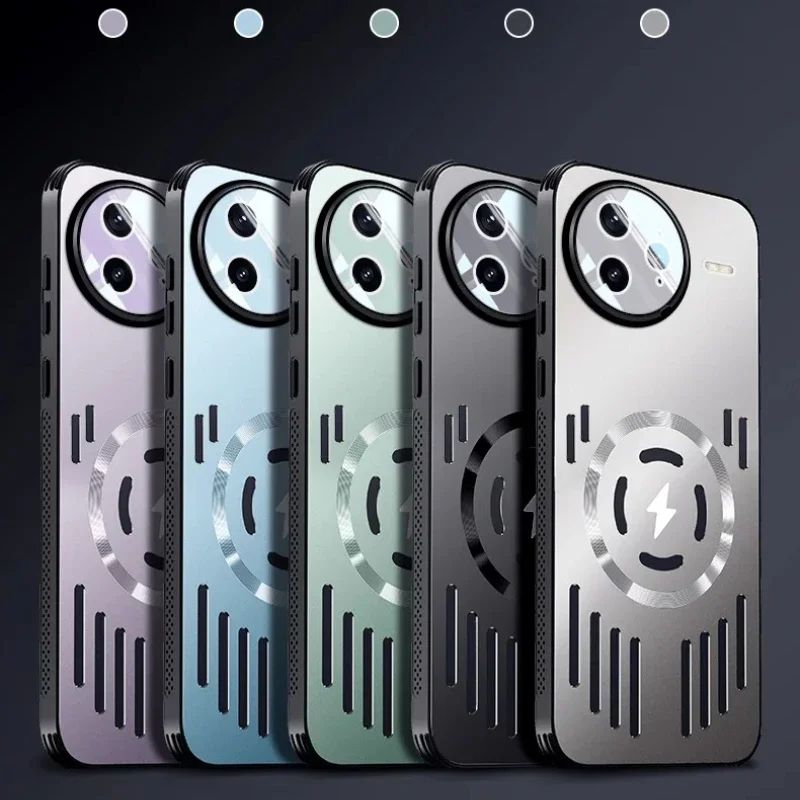 Para POCO F7 Ultra Magsafe caja de disipación de calor de Metal de carga para POCO F7 Pro aleación de aluminio cubierta dura a prueba de golpes parachoques