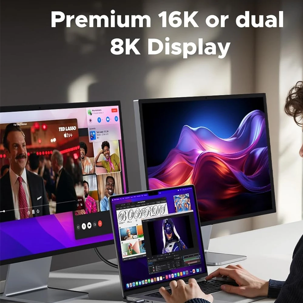 Thunderbolt 5 Cable USB5.0 80Gbps 16K 8K Cable de vídeo PD3.1 240W Cargador rápido para iPhone 17 Thunderbolt4 USB5 Egpu Dock - imagen 4