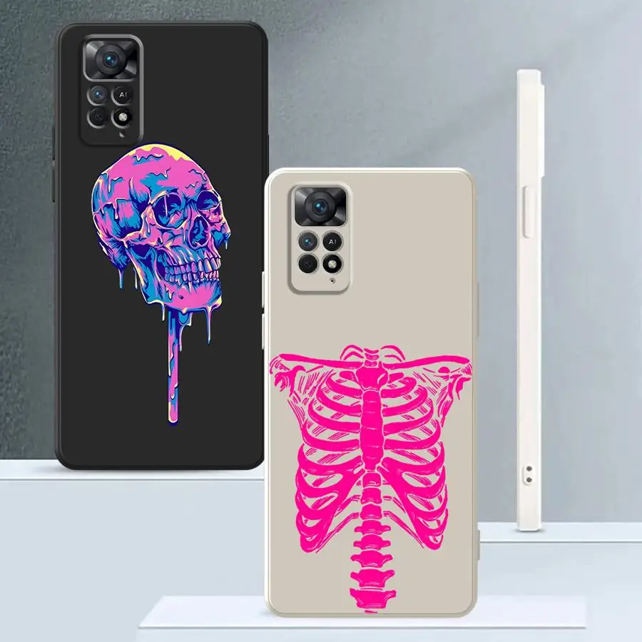 Funda blanda para Xiaomi Redmi Note 10Lite 11s 10 12s 14 Pro Plus 10 11 Pro 13 12 ProPlus Cool Cartoon Skull