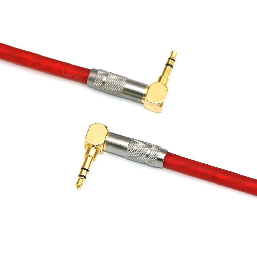 HIFI-Cable de conexión para auriculares de 3,5mm a 3,5mm, Conector de ángulo de 90 grados a 90 grados, 3 polos, Cable de grabación para coche