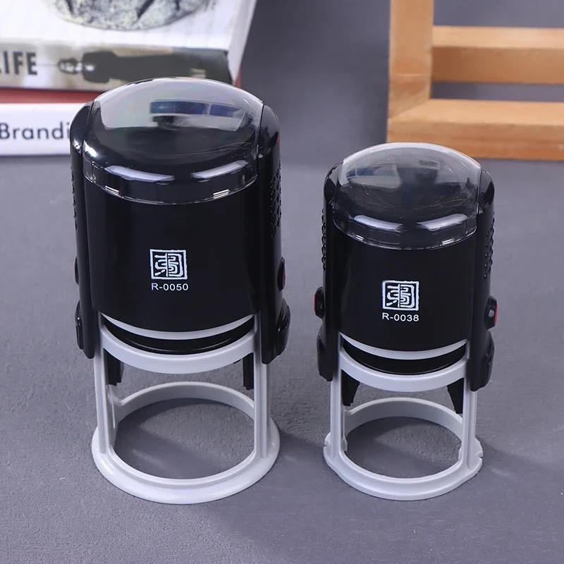 Sellos autoentintados personalizables Sello de texto personalizado autoentintado redondo de gran tamaño de 25/30/40/50 mm - imagen 2